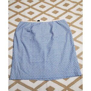 TALBOTS Embroidered Eyelet Lined White Blue Pencil Skirt Size 22W NWT $109